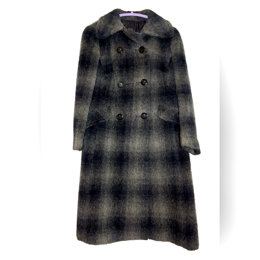 Vintage Dereta London Mohair Plaid Coat – 60s Mod, Old Money Style